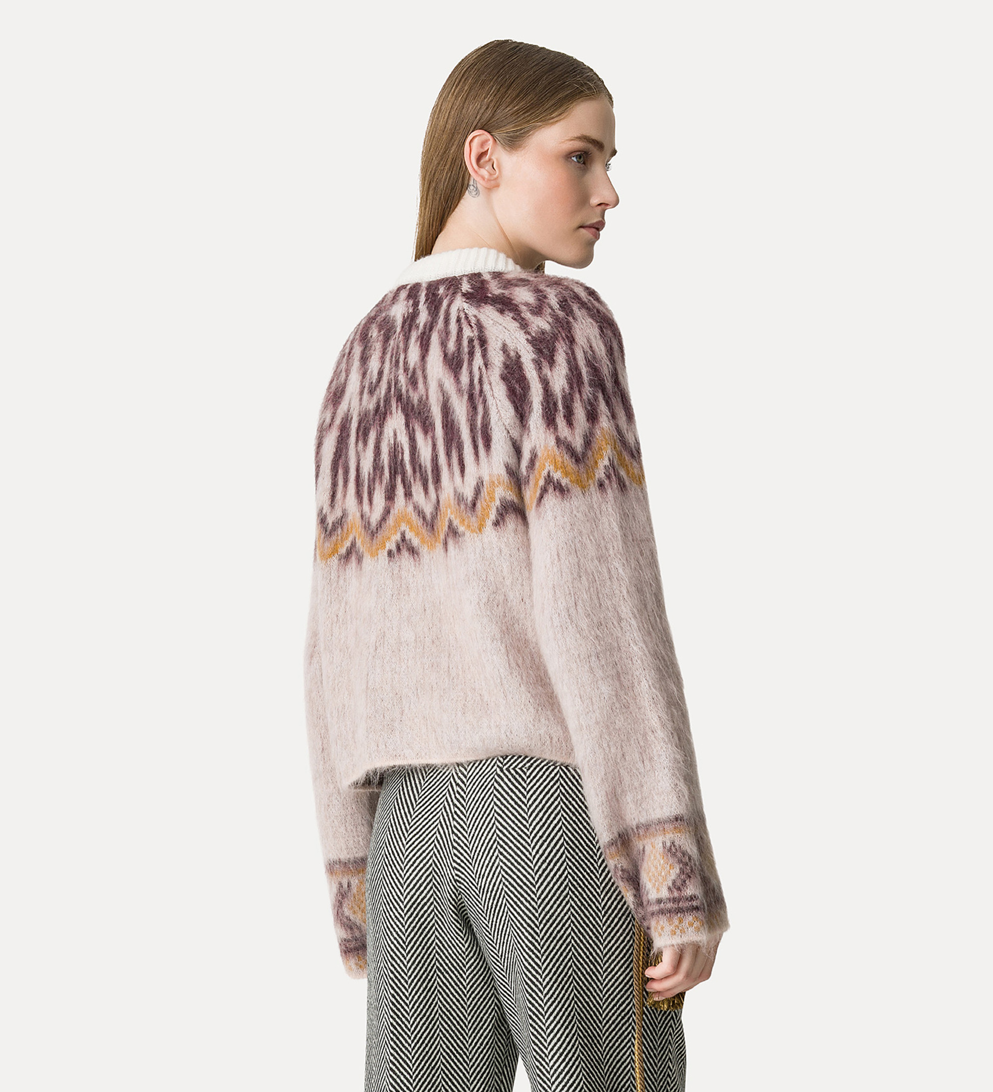 Alternative view of cardigan jacquard in lana baby alpaca