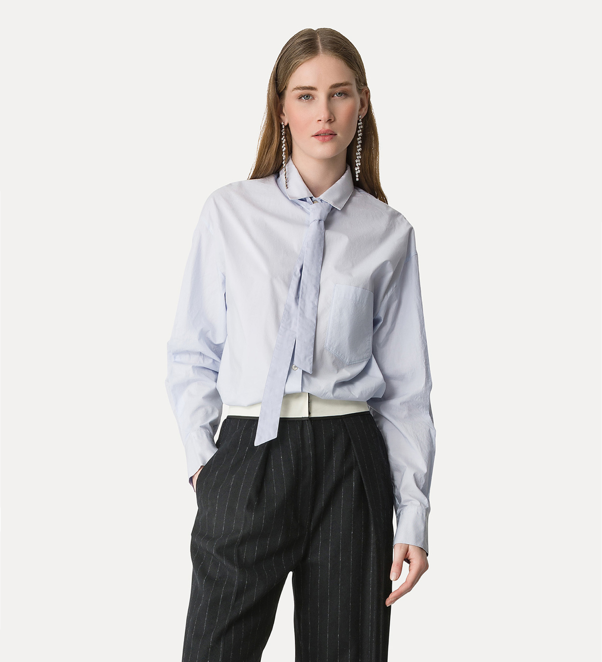 camicia oversize in popeline di cotone