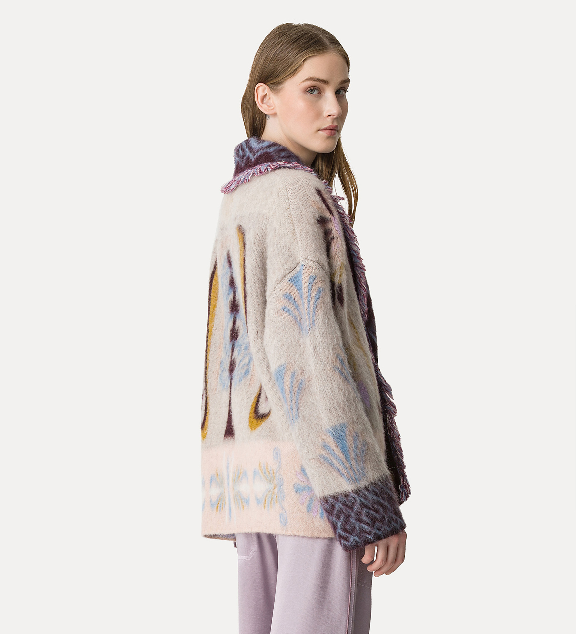 Alternative view of cardigan lungo in lana baby alpaca