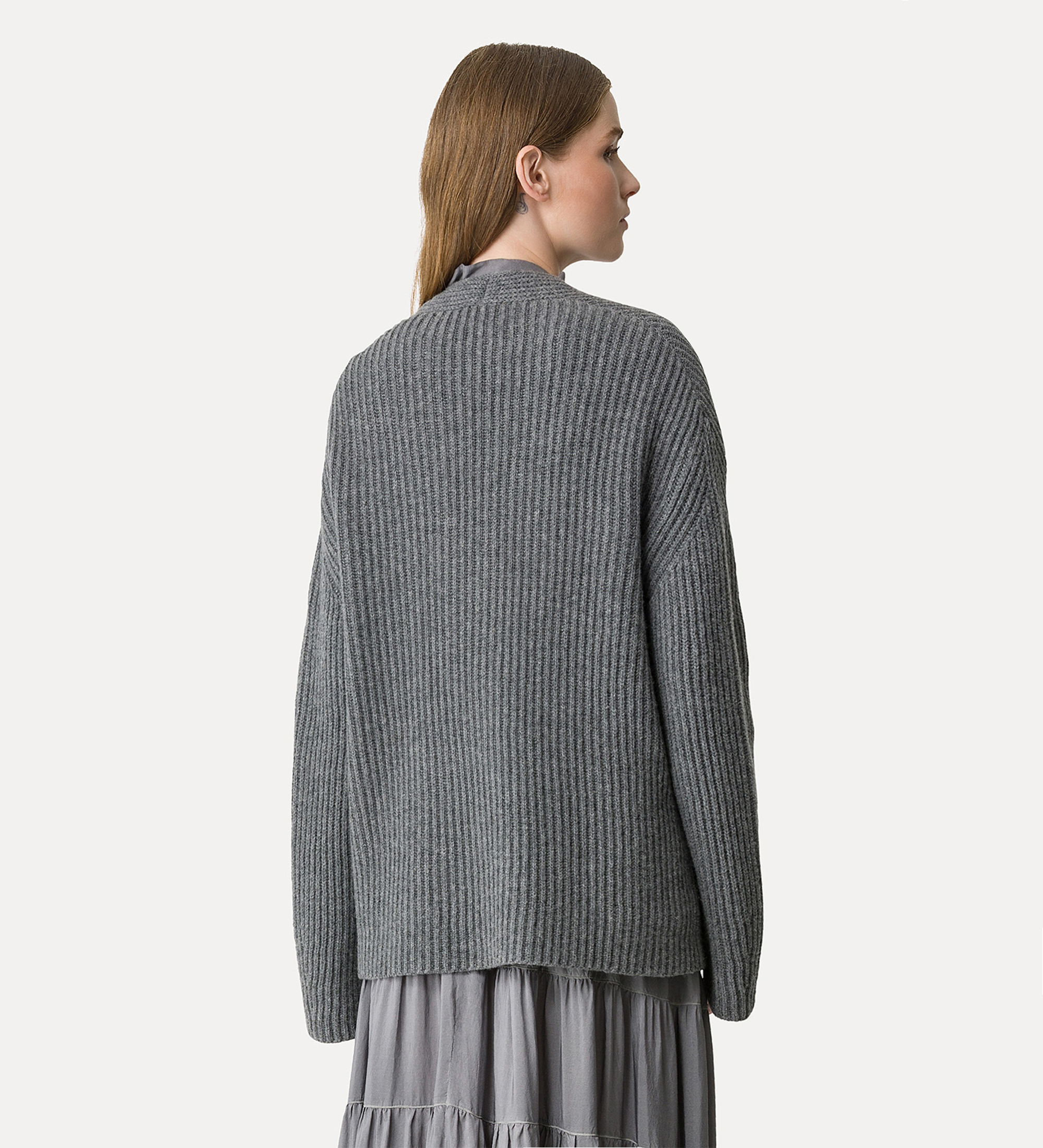 Alternative view of maglia con lavorazione punto pannocchia in lana e cashmere