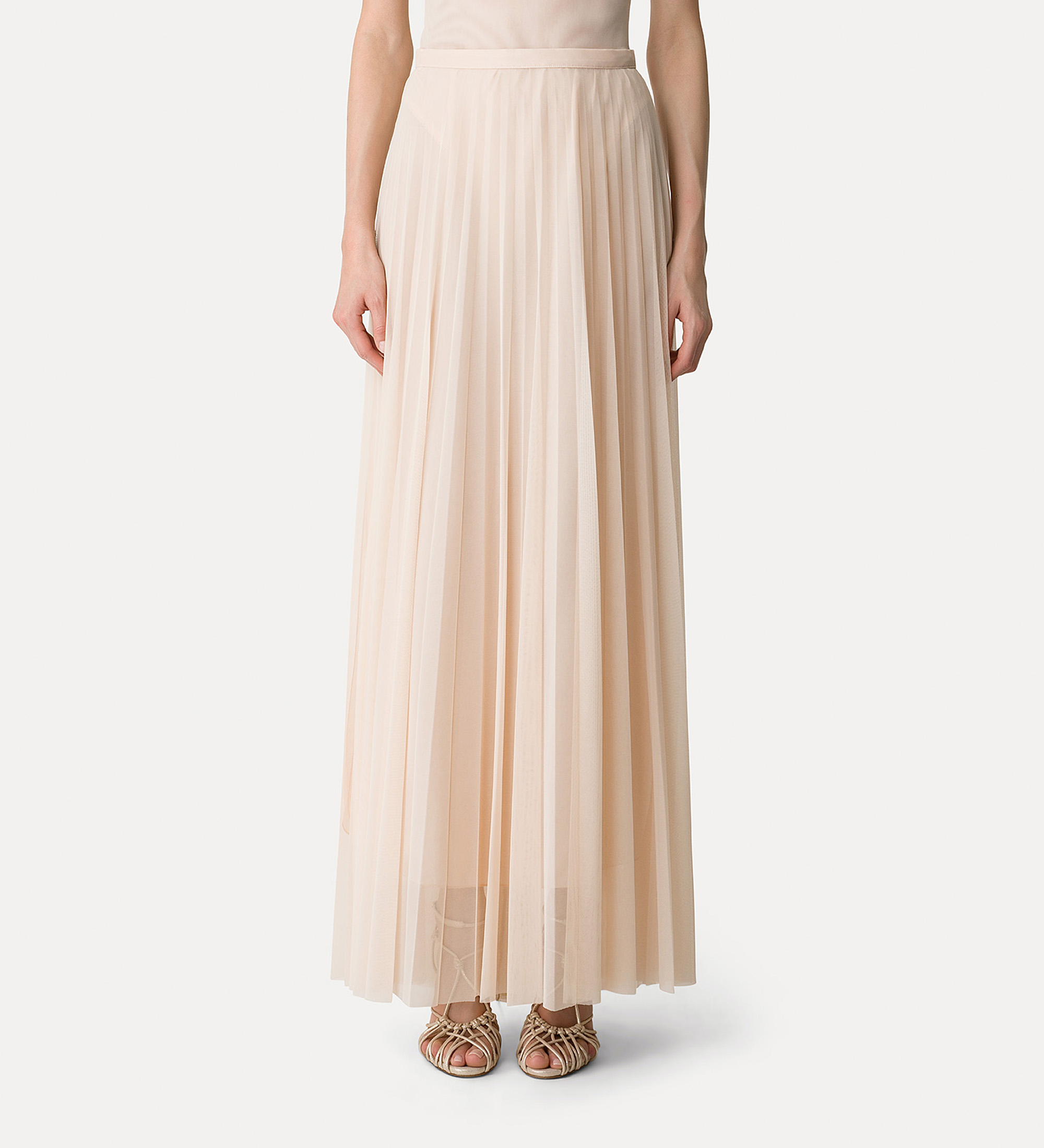 gonna lunga in tulle plissé