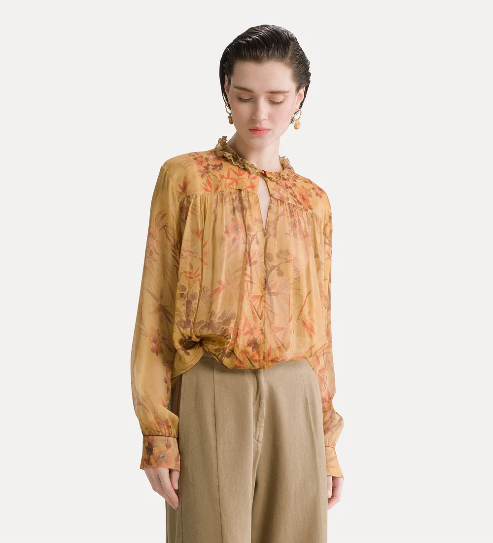 camicia bohemienne in creponne “le bambou secret” heliodore
