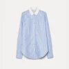 camicia collo club popeline riga raso oxford blue - immagine 4