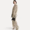 camicia con sciarpina in raso “royal leopard” ivory - immagine 4