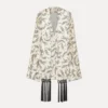 camicia con sciarpina in raso “royal leopard” ivory - immagine 5