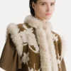 gilet bordi eco fur jaquard ciniglia "the lotus" cumino - immagine 3
