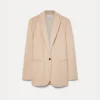 blazer monopetto in panno light loto - immagine 5