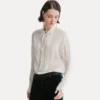 camicia smoking in voile con ruches diamond